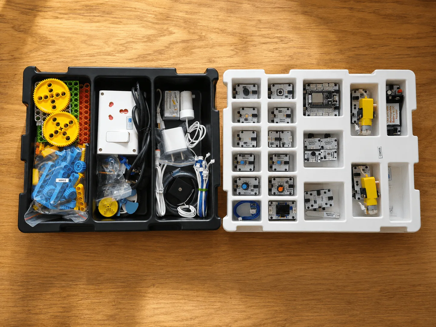 Mini School kit trays opened out