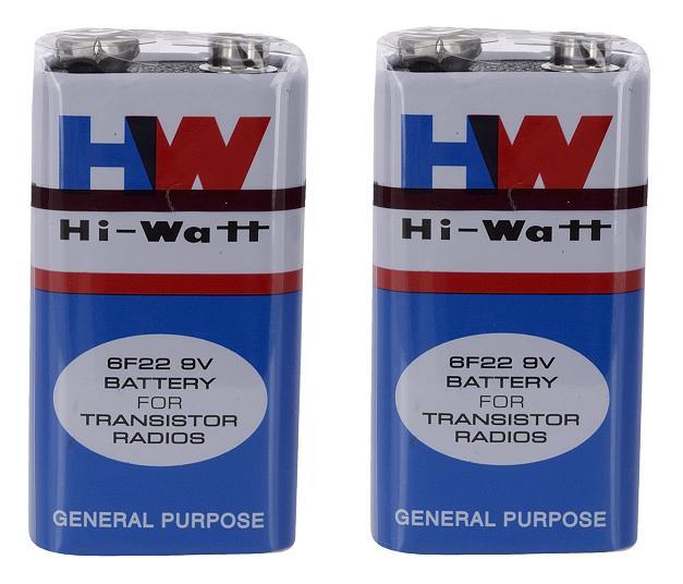 Battery - 9V, Non-Rechargeable - Set of two